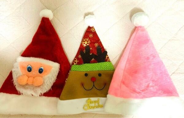 クリスマス 帽子 サンタクロース 3個