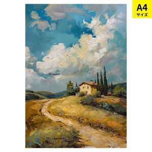 ヨーロッパ 田舎 風景画 アートポスター インテリア 油絵風