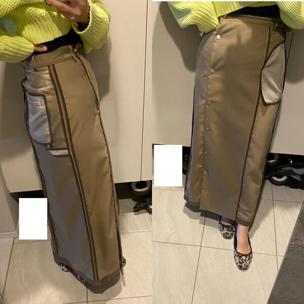 【美品】ROSEBUD CREOLME デザインロングスカート ミリタリー