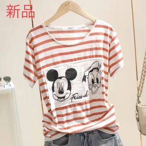 【新品・未使用】トップス シャツ Tシャツ カジュアルTシャツ プリントシャツ ボーダー Mサイズ