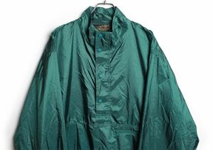 80's 黒タグ エディーバウアー Eddie Bauer ハーフジップ ナイロンジャケット 緑(L) パッカブル 80年代 旧タグ 古着