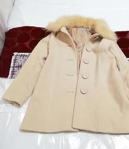 ブルーフォックスファーピンクベージュロングコート Blue fox fur pink beige long coat,コート&毛皮、ファー&フォックス