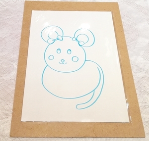 Art Auction A4 size ■ Animal hand-drawn original material picture original illustration ■ Cute, artwork, painting, graphic