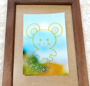 Art Auction ハガキ ■ 動物アニマル手描きオリジナル素材絵原画はがきイラスト ■ カラー 5, 美術品, 絵画, グラフィック