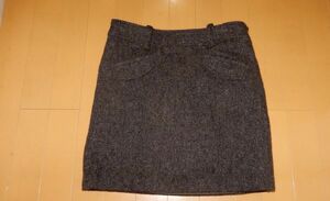 * free shipping! new goods unused!LIPSTAR( lips ta-) gray * miniskirt * lining attaching /SIZE2/M/ wool 90%**