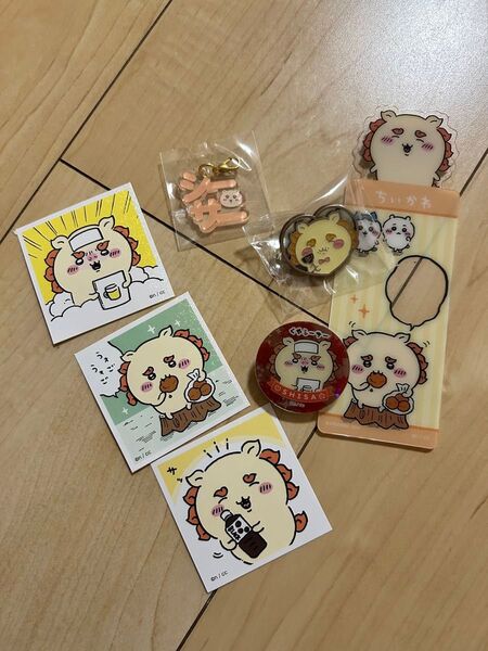 ちいかわ キラキラクリップ ピンバッジ おかおミラー シーサー