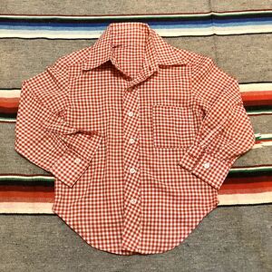 KIDS silver chewing gum check shirt search : old clothes Western 