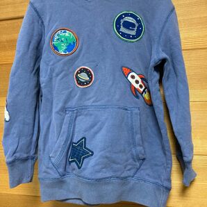 mini Boden ミニボーデン パーカー サイズ7-8Y 宇宙ワッペン