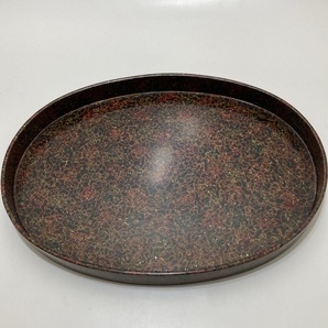 津軽塗 丸盆 お盆 漆器 昭和レトロ 盆 当時物 ★K2913A