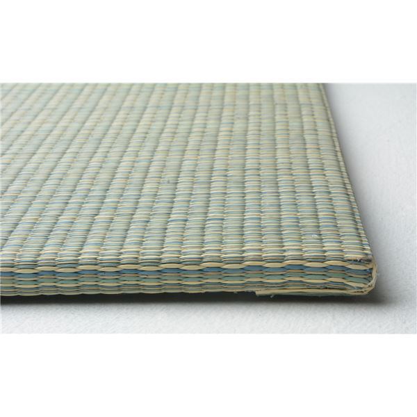 【新品】置き畳 ユニット畳 約幅82×奥行82×高さ1.5cm ブルー い草100% 軽量 滑りにくい加工 空気清浄 キズ防止 四季 しき〔代引不可〕