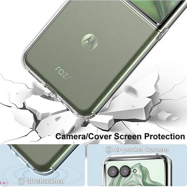 クリスタル クリア 薄型 360度からの衝撃を守る 高品質 TPU素材 しっかり保護 モトローラ Motorola Razr 50 Ultra ケース カバー バンパー
