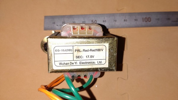 トランス100V-17.5V/EG-10J(OD)/Wuhan De Yi Electronics/詳細不明のトランス