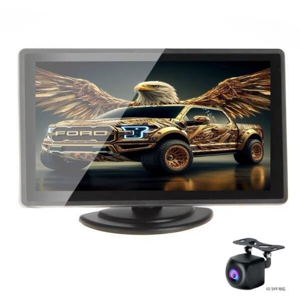 4.3インチオンダッシュモニター TFT液晶リアモニター 12V-24V バック連動 小型 2系統入力端子 バックカメラ付 取付簡単