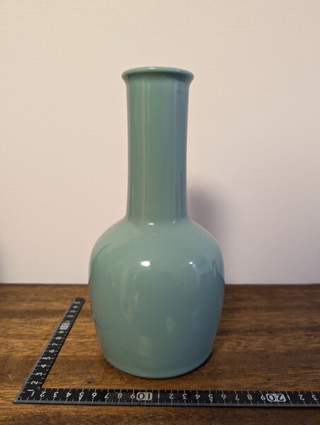古作 砧型青磁花入 青磁花瓶 中国古玩 骨董 陶芸 茶器 骨董品