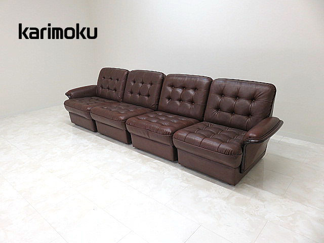 T6724☆展示品☆カリモク☆karimoku☆ZU4803☆本革☆3PSOFA T6724☆展示品☆カリモク☆karimoku☆ZU4803☆本革☆3PSOFA