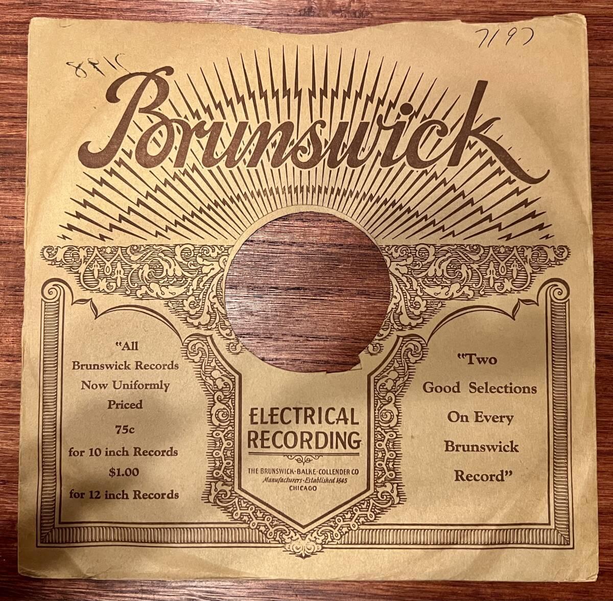 BRUNSWICK レースシリーズ オリジナルスリーブ w/ Johnny Dodds, Rev. S.J. Worell, Dolly Ross BRUNSWICK レースシリーズ オリジナルスリーブ w/ Johnny Dodds, Rev. S.J. Worell, Dolly Ross