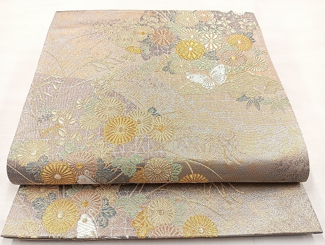 O0790 美品 逸品 上品 威毛錦デザイン正絹 袋帯 O0790 美品 逸品 上品 威毛錦デザイン正絹 袋帯