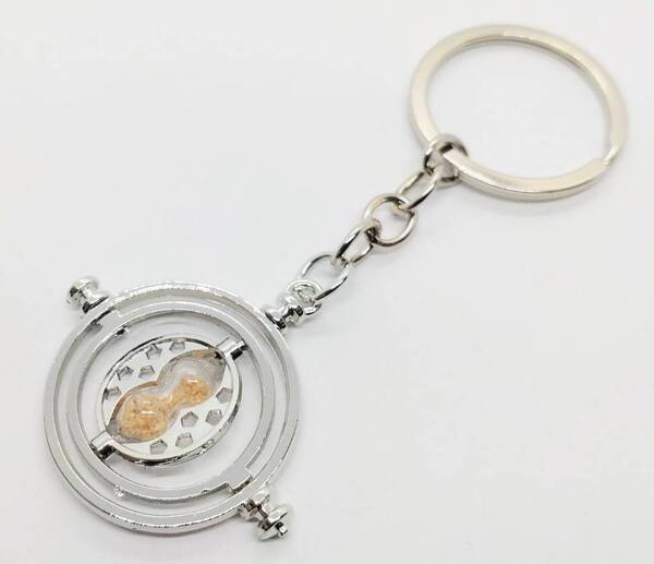 送料無料 ハリーポッターと賢者の石 砂時計 シルバー キーリング キーホルダー アメリカン雑貨 スマアク