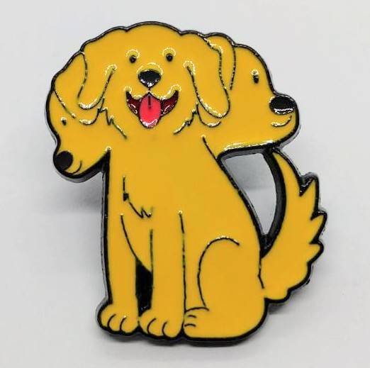 送料無料 犬 ケルベロス ゴールデン ピンブローチ ピンズ PINS バッジ バッヂ アメリカン雑貨 スマアク