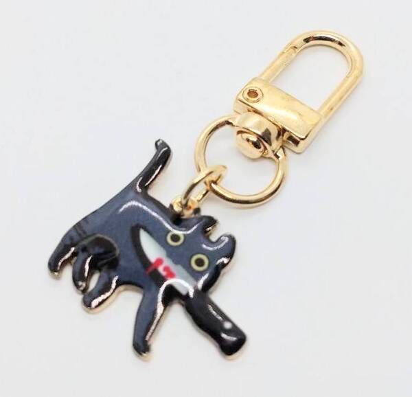 送料無料 猫 ナイフ ネコ ねこ 黒猫 キーリング キーホルダー ホラー アメリカン雑貨 スマアク
