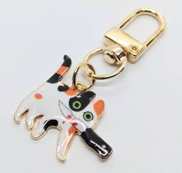 送料無料 猫 ナイフ ネコ ねこ ミケ キーリング キーホルダー ホラー アメリカン雑貨 スマアク