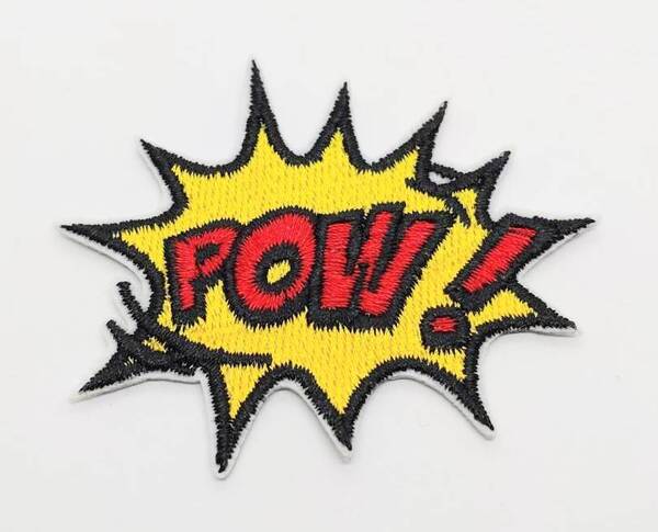 送料無料 POW 漫画 アイロン 刺繍 ワッペン アップリケ アメリカン雑貨 スマアク