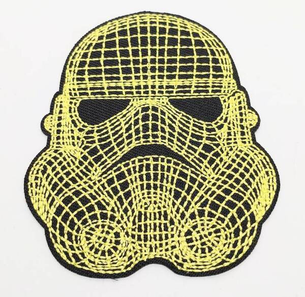 送料無料 スターウォーズ ストーム・トゥルーパー 黄色 アイロン 刺繍 ワッペン のりつき アップリケ アメリカン雑貨 スマアク