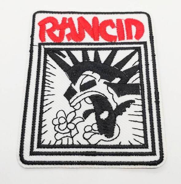 送料無料 ランシド RANCID ホワイト ロックバンド アイロン 刺繍 ワッペン アップリケ アメリカン雑貨 スマアク