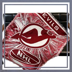 USA製 NHL ニュージャージーデビルス ホッケー ラグ 124×118