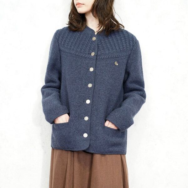 EU VINTAGE TIROL Giesswein COIN BUTTON WOOL TYROLEAN JACKET MADE IN AUSTRIA/ヨーロッパ古着コインボタンウールチロリアンジャケット