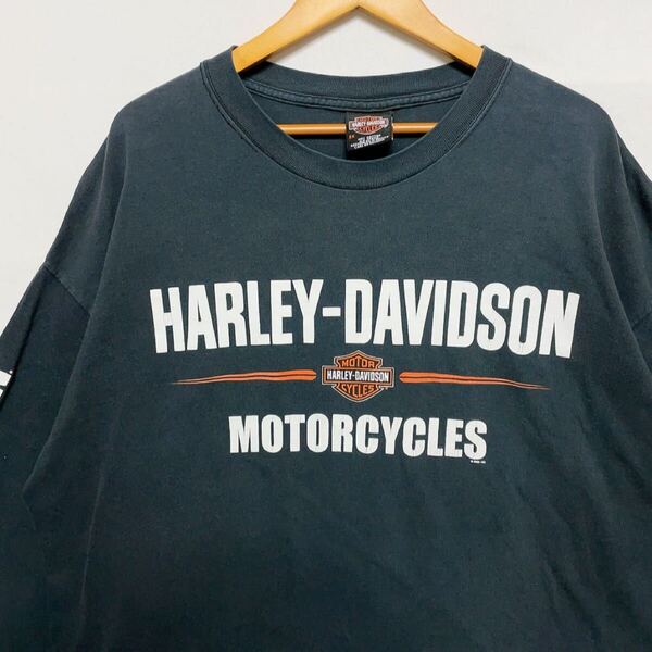 00s HARLEY DAVIDSON ハーレーダビッドソン 両面 袖プリ ロンT オールド ビンテージ