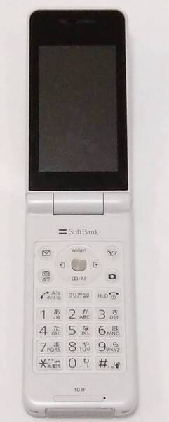 Soft Bank 103P ガラケー ホワイト ソフトバンク 折り畳み携帯電話 白 USIMカード無し【中古】