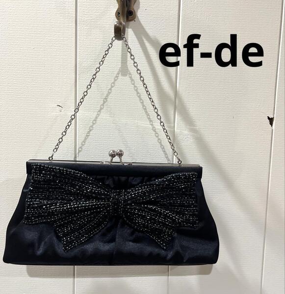 エフデ ef-de パーティーバッグ フォーマル 結婚式 2次会 レディース 黒