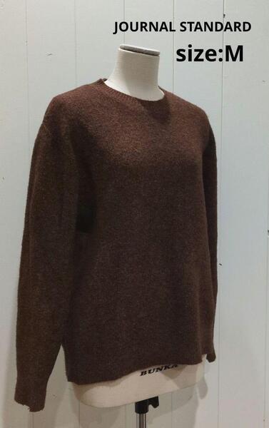 ジャーナルスタンダード ヤクWOOL混 クルーネック ニット M ブラウン