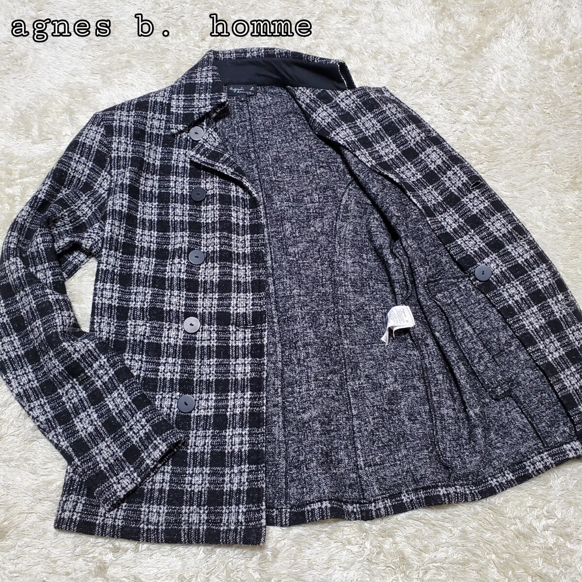 90's agnes b. HOMME中綿コーデュロイモッズコート ハーフコート