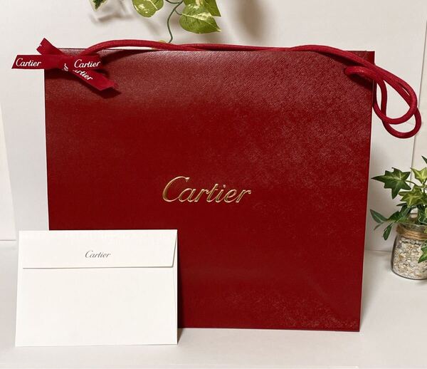 カルティエ 「Cartier」ショッパー 紙袋 旧型(3960)正規品 付属品 ショップ袋 ブランド紙袋 38×28×12cm バッグサイズ 封筒あり