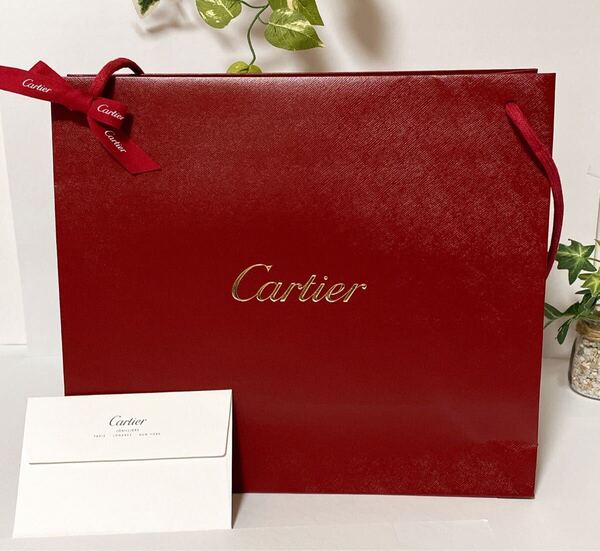 カルティエ 「Cartier」ショッパー 紙袋 旧型(3965)正規品 付属品 ショップ袋 ブランド紙袋 38×28×12cm バッグサイズ 封筒あり