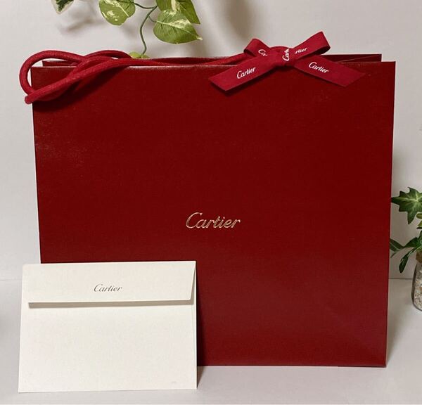 カルティエ 「Cartier」ショッパー 紙袋 現行(3962)正規品 付属品 ショップ袋 ブランド紙袋 38×28×12cm バッグサイズ 封筒あり