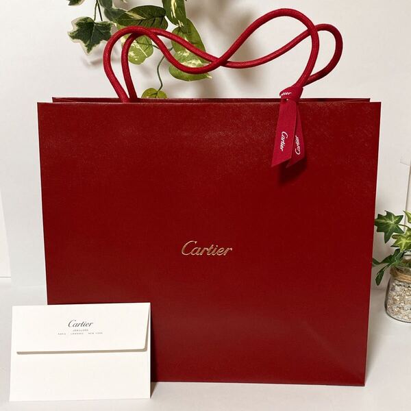 カルティエ 「Cartier」ショッパー 紙袋 現行(3963)正規品 付属品 ショップ袋 ブランド紙袋 38×28×12cm バッグサイズ 封筒あり
