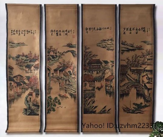 ♥掛軸 中国 山水画 大きな 掛け軸 骨董品