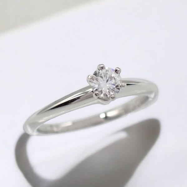 ケース 鑑定書 Tiffany & Co. ティファニー ソリティア ソリテール 9号 リング Pt950 ダイヤ ダイヤモンド 3EX F 0.21ct プラチナ 1904