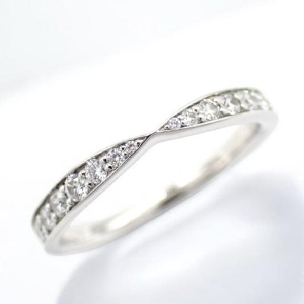 箱有 Tiffany & co. ティファニー ハーモニー ハーフサークル ハーフエタニティ リング 指輪 7号 ダイヤ ダイヤモンド Pt950 プラチナ 2083