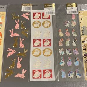 【送料無料】うさぎ シールセット 使いかけ 兎 和柄 和風 ラビット ステッカー