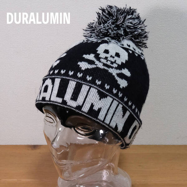 DURALUMIN ドクロ ボンボンワッチ ニット帽 ニットキャップ ブラック 帽子 男女兼用 ユニセックス