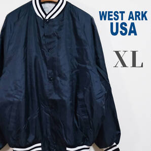 WEST ARK USA ビンテージ ナイロンスタジアムジャケット USA製 XL ネイビー