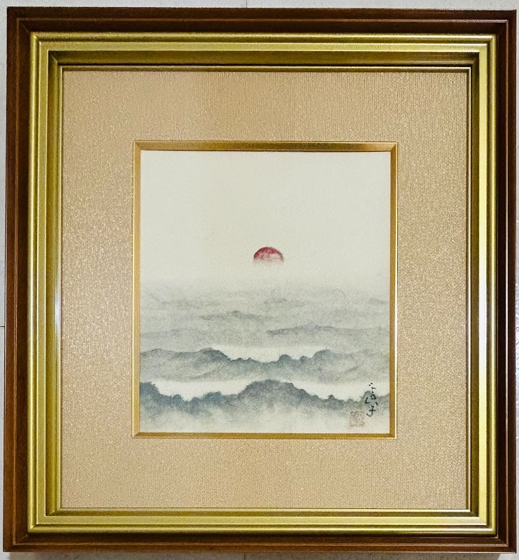 【海外輸入】 2024年春の 肉筆 絵画 - 絵画 笹に紅梅 極めシール 扇面 酒井三良 絵画