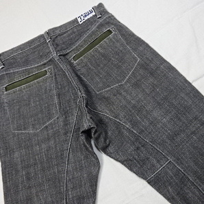 送料無料☆ポストオーバーオールズ☆グレー☆デザインデニム☆M☆ウェスト約87cm