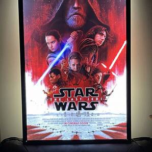 大特価!!★新品★映画ポスターUSAアメリカ製+LEDパネル黒『スターウオーズ・ラストジュダイ』両面刷り27×40インチ+LED パネルセット