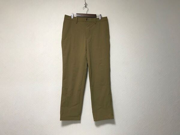 美品本物ブルックスブラザーズBrooksBrothersナイロンストレッチイージースラックスパンツメンズビジネススーツモード茶ブラウンベージュS