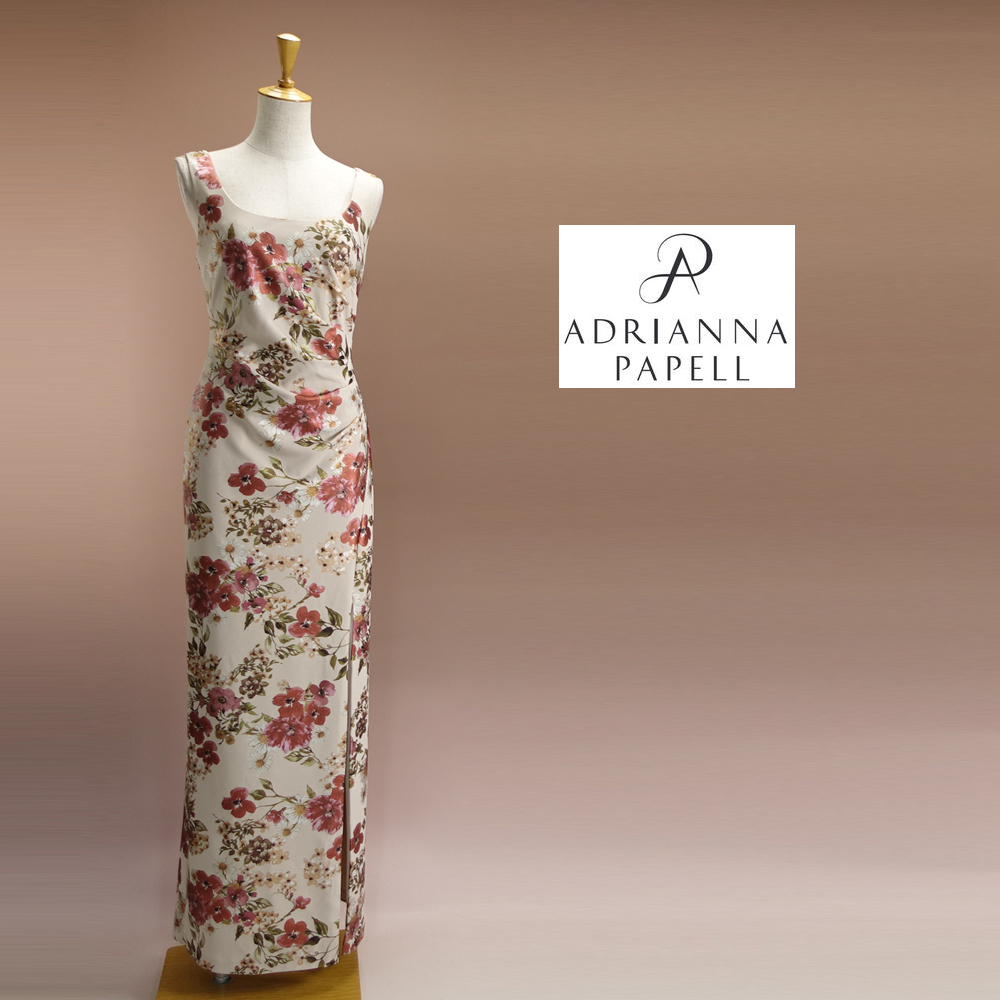 【Adrianna Papell】花アップリケ ロングドレス 2025年最新】Yahoo!オークション - ADRIANNA PAPELL(ピンク